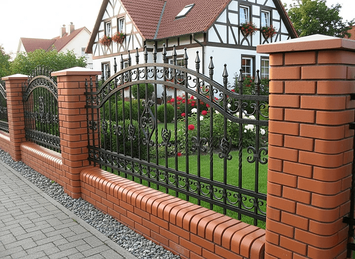 Geschmiedetes Tor mit Bogensegment